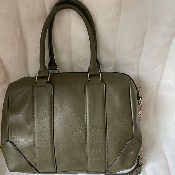 Steve Madden olive green satchel bag detachable shoulder strap tassel accent - Picture 3 of 11